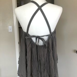 Free People tank green/grey medium
